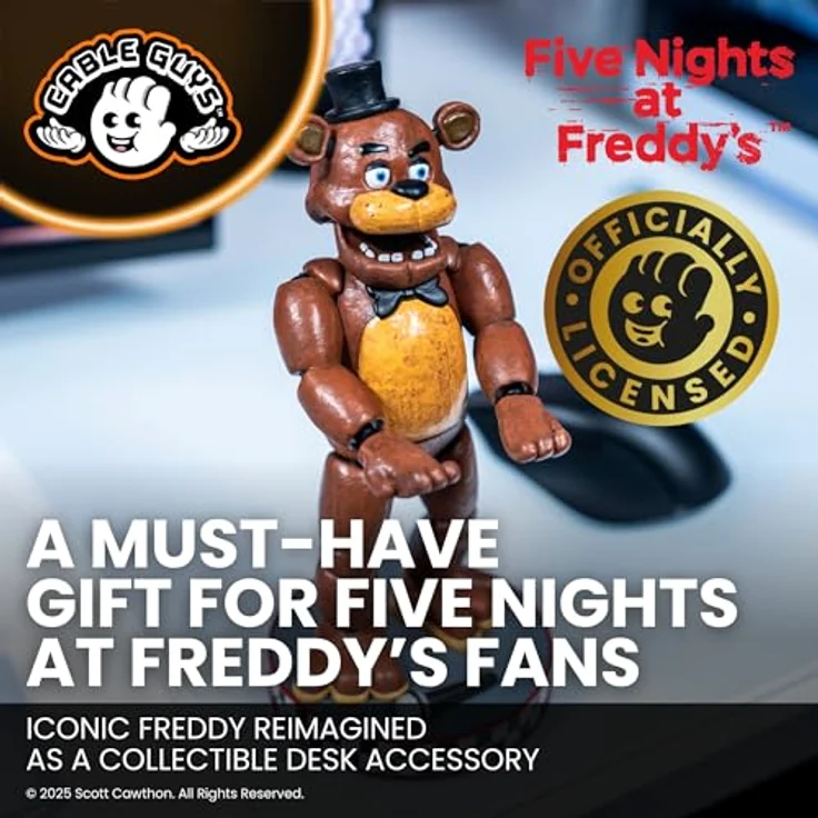 exquisite gaming Five Nights At Freddy's Cable Guys Lade-Halter Freddy, Sammelfigur im detailgetreuen Design für Smartphones, Controller und mehr, offiziell lizenziert – Bild 4