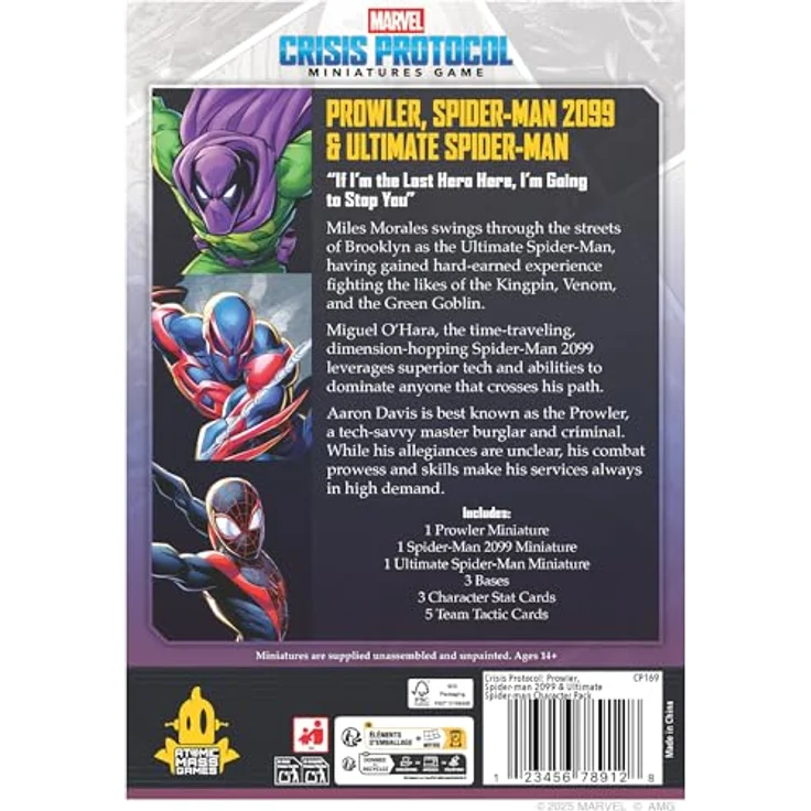 Atomic Mass Games MARVEL CRISIS PROTOCOL Prowler, Spider-Man 2099 & Ultimate Spider-Man, Sammelfiguren mit Miniaturen und Spielkarten für 2 Spieler, 14+ Jahre – Bild 2