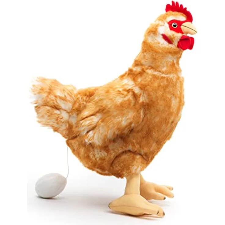 Uni-Toys - Henne braun, mit Ei - 37 cm (Höhe) - Plüsch-Huhn, Vogel - Plüschtier, Kuscheltier, (BH-13028)