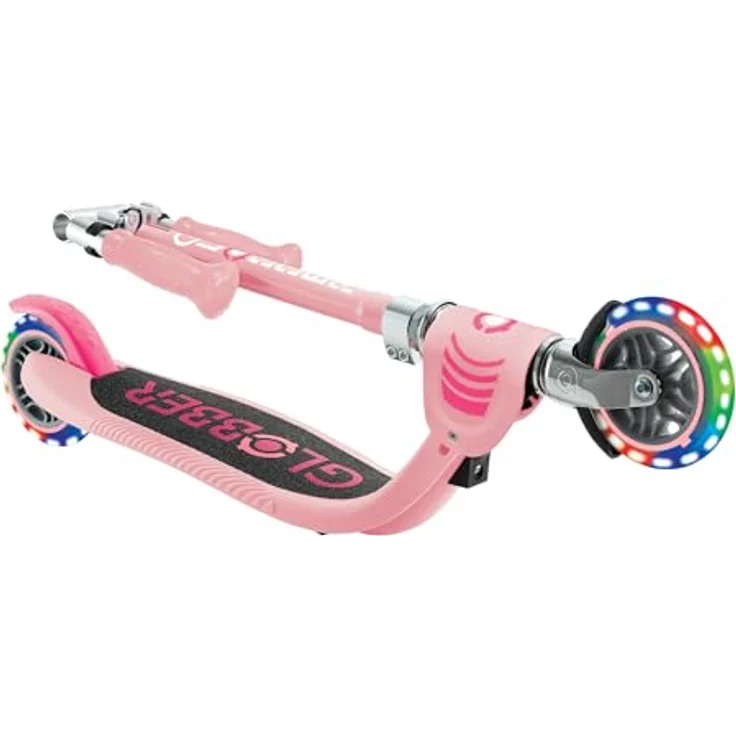 Globber Flow Foldable Junior Lights, faltbarer 2-Rad-Tretroller mit verstellbarem Lenker, leuchtenden Rädern und stoßabsorbierenden Reifen, ab 3 Jahren, ideal für Anfänger – Bild 5