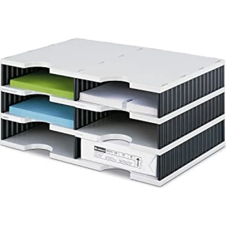 styrodoc Sortierstation Duo mit 6 Fächern/268020398 485x331x223mm grau/schwarz