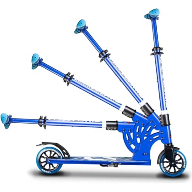Authentic Sports Scooter Six Degrees Junior, klappbar, 145 mm PU-Rollen, blau, GS-geprüft, höhenverstellbar 73-98 cm, max. 100 kg – Bild 5