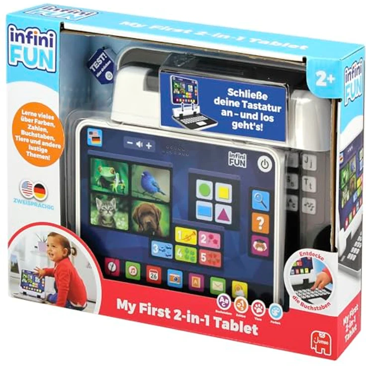 Jumbo My First 2 in 1 Tablet, Lernspielzeug mit 3 Modi, Tablet und Laptop-Funktion, Deutsch – Bild 2