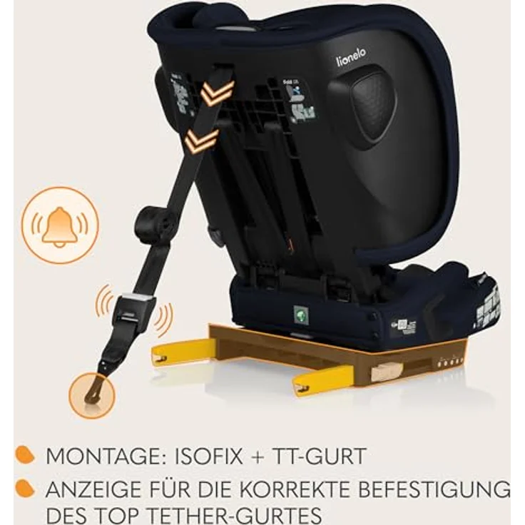 Lionelo Nelly I-Size, Kindersitz mit Isofix, 4 Liegepositionen, 5-Punkt-Gurtsystem, schwarz – Bild 3