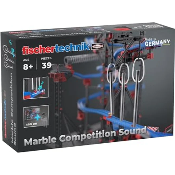 fischertechnik Marble Competition Sound 571899 – Murmelbahn-, Kugelbahn-Erweiterung, 3 Klangröhre, ab 8 Jahre – Bild 1