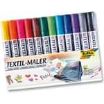 folia 581 - Textil-Maler, 12er farbig sortiert, lichtbeständig und wasserfest