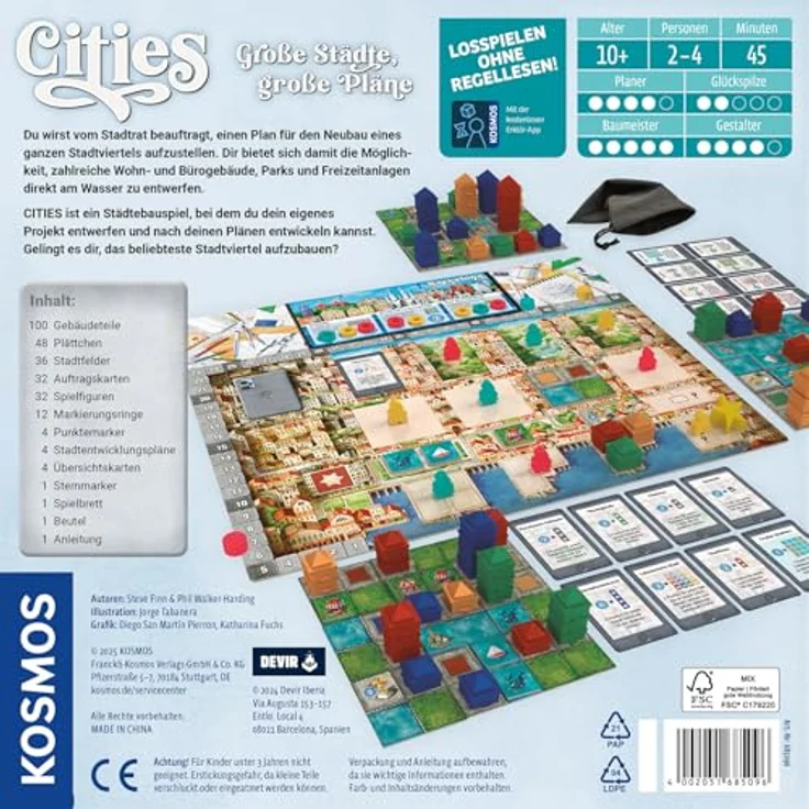 Kosmos Cities - Große Städte, große Pläne, Städtebauspiel, Brettspiel für 2-4 Spieler, ab 10 Jahre – Bild 2