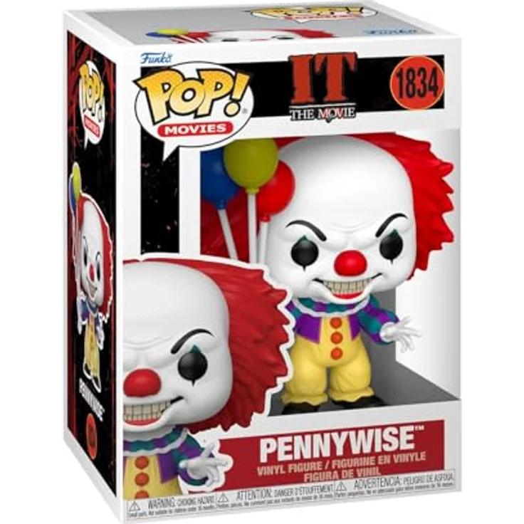 Funko Pop! Movies: IT – Pennywise (1990) – Sammler-Vinylfigur, 9,5 cm, offizielles Merchandise für Horrorfans, Geschenkidee für Kinder und Erwachsene – Bild 1
