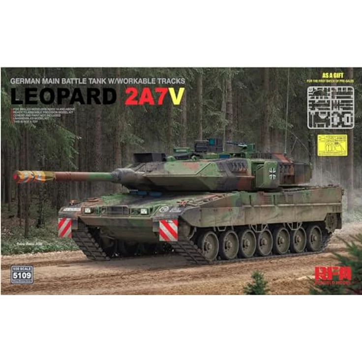 Rye Field Model Leopard 2A7V, German Main Battle Tank mit funktionalen Ketten, detaillierte Nachbildung – Bild 7