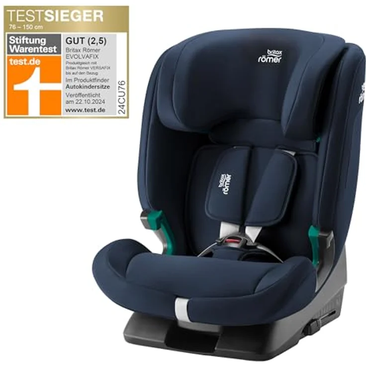 Britax Römer Kindersitz EVOLVAFIX mit ISOFIX für Kinder 76-150 cm, 15 Monate - 12 Jahre, Night Blue – Bild 5