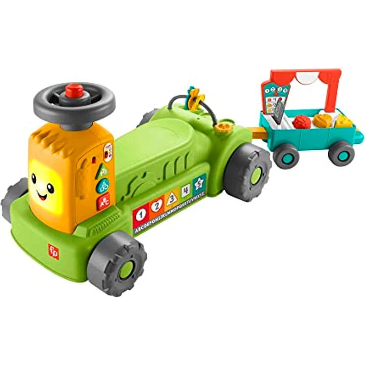 Fisher-Price Lernspaß 4-in-1 Markt-Traktor mit Smart-Stages-Lerninhalten, mehrsprachig, ab 9 Monaten zur Förderung der Feinmotorik, Rutschauto-Spielzeug – Bild 5
