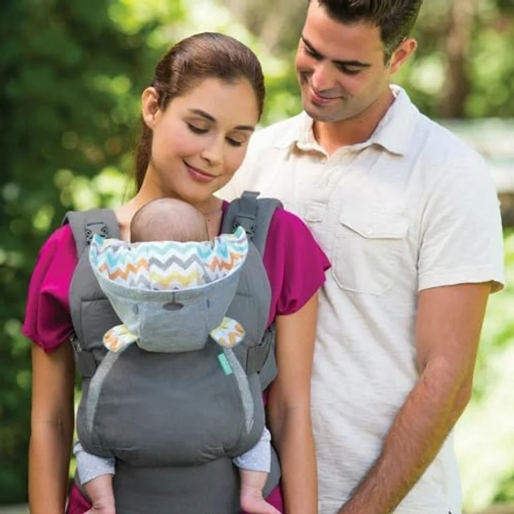 Infantino Cuddle Up Babytrage – Ergonomische Babytrage mit Teddy-Kapuze und verstellbaren Schultergurten – Für Säuglinge und Kleinkinder von 5,4-18 kg - Preisvergleich – Bild 4