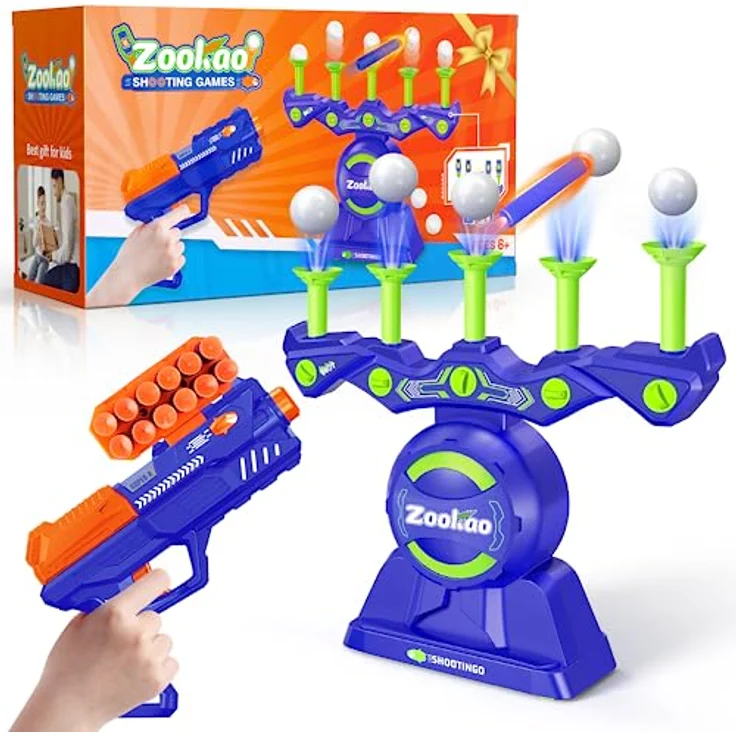 Zookao Hover Spielzeug Pistole für Nerf Gun, 2 Spielmodi, mit 24 Schaumstoffadsorptionsbällen, für Kinder ab 6 Jahren, ideales Geschenk für Weihnachten und Geburtstage – Bild 1