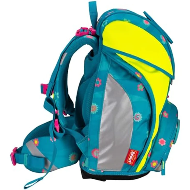 SCOUT Alpha Set 4-teilig Little Flowers, Schulranzen mit reflektierenden Elementen, 28 x 40 x 17 cm – Bild 3