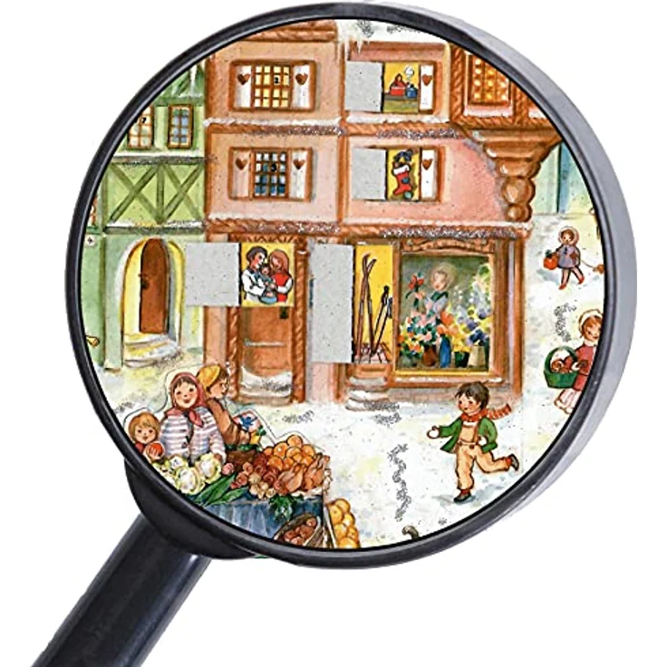 Richard Sellmer Verlag Nostalgischer Adventskalender / Weihnachtskalender mit Bildern und Glimmer, Vintage und Retro, Made in Germany, 26,5 x 35,5 cm – Bild 3