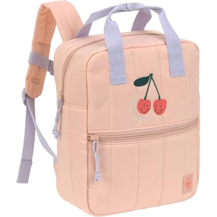Lässig Rucksack mini Square Little Gang, Kindergartenrucksack mit 7 L Volumen, PFC-freier, recycelter Polyester, Farbe: Cherry Peach – Bild 1
