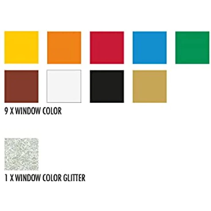 Marabu Window Color Christmas Set, 10 Fenstermal-Farben á 25 ml mit 20 Mal-Motiven, wasserbasierte Farben für Glas, Spiegel, Fliesen, bunte Farben inklusive Glitter-Silber und Gold – Bild 4