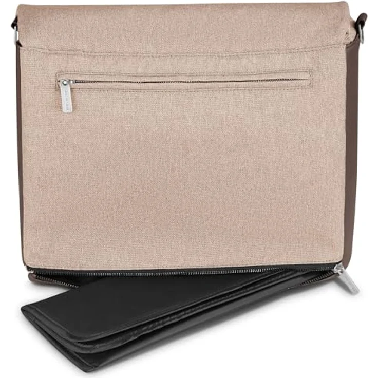 ABC Design Wickeltasche Urban Grain, moderne Wickeltasche mit Lederlook-Details, großem Hauptfach und Wickelunterlage, grau – Bild 4