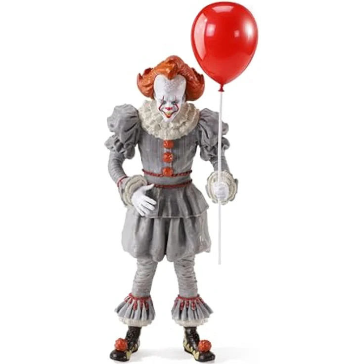 The Noble Collection Bendable It Pennywise, Sammelfigur mit rotem Ballon, 17,8 cm, offiziell lizenziert von Warner Bros.