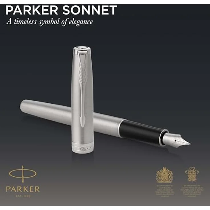 Parker Pen Sonnet, eleganter Schreibstift im klassischen Silberdesign, hochwertige Verarbeitung – Bild 2