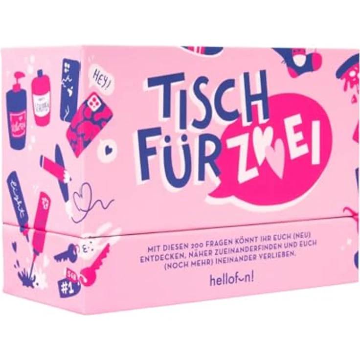 HUCH! Hellofun! Tisch für Zwei, Paarspiele mit 200 Fragen, Quiz für Paare ab 18 Jahren, Gesellschaftsspiel für Erwachsene – Bild 1