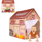 JAMARA Fendt Spielhaus Bauernhof, Spielzelt mit Türöffnung, Indoor geeignet, Maße L 95 x B 95 x H 65 cm