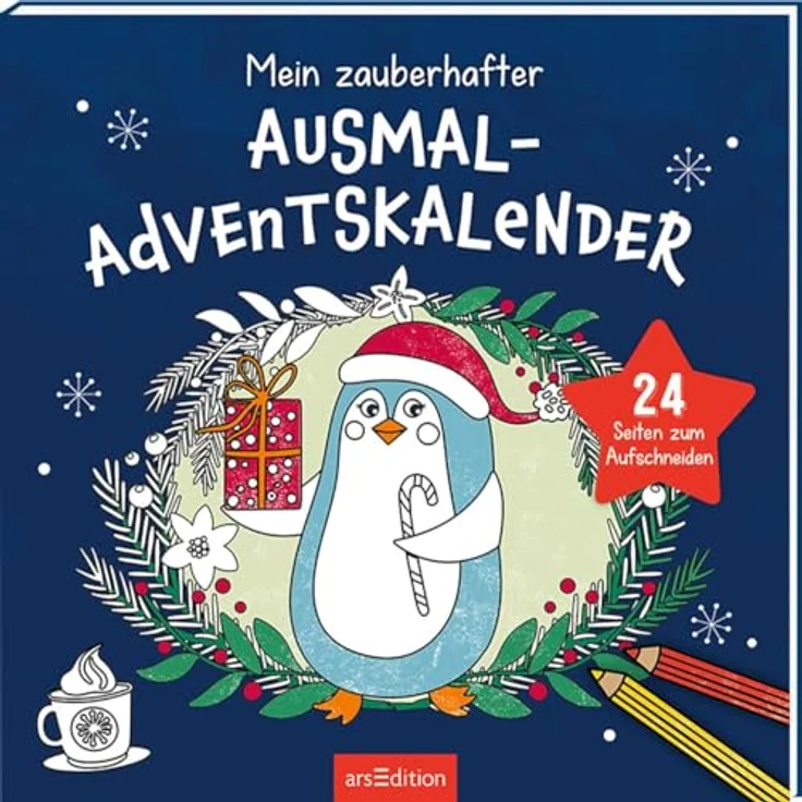 arsEdition Mein zauberhafter Ausmal-Adventskalender, 24 kreative Ausmalideen für Kinder ab 5 Jahren, ohne Schokolade – Bild 1