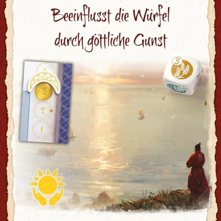 Kosmos 685447 Am goldenen Fluß, Strategiespiel für 2-4 Personen ab 12 Jahren, mit goldgeprägtem Spielplan und cleverem Würfelmechanismus – Bild 5