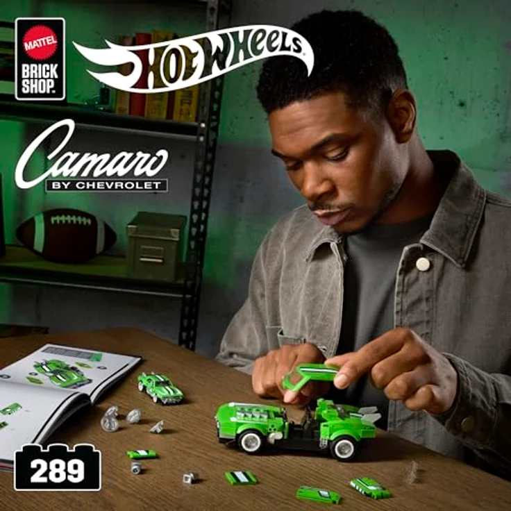Mattel Brick Shop Hot Wheels Speed Serie Custom ’68 Camaro Bauset, 289 Teile mit realistischen Details und individuellen Aufklebern, für Sammler und Kinder ab 10 Jahren, JFT16 – Bild 2