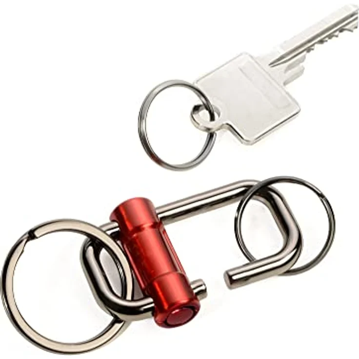 TROIKA 2-Way Key Schlüsselanhänger mit DREI Schlüsselringen Zwei Größen, aus Metallguss, Rot - Preisvergleich – Bild 2