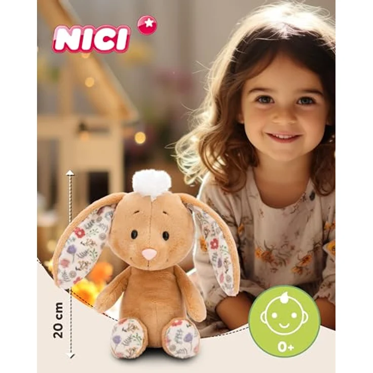 NICI Kuscheltier Hase Hellbraun 20cm aus weichem Plüsch, niedliches Plüschtier für Kinder & Erwachsene, tolle Geschenkidee – Bild 2