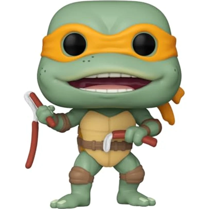Funko Pop! Movies: Teenage Mutant Ninja Turtles (TMNT) - Michelangelo Sausage Link Nunchucks - 9,5 cm Vinyl-Sammelfigur, offizielles Merchandise für TMNT 1990 Fans – Bild 2
