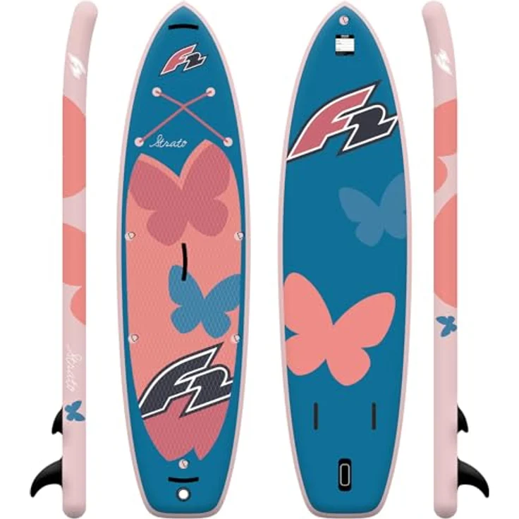 F2 Damen SUP Stand Up Paddle Board Strato Limited Edition 10'5'' Apricot, robustes 6'' Highend Dropstitch-Material, Cutted Diamond Pad, extra Befestigungsmöglichkeiten für Sitz – Bild 2