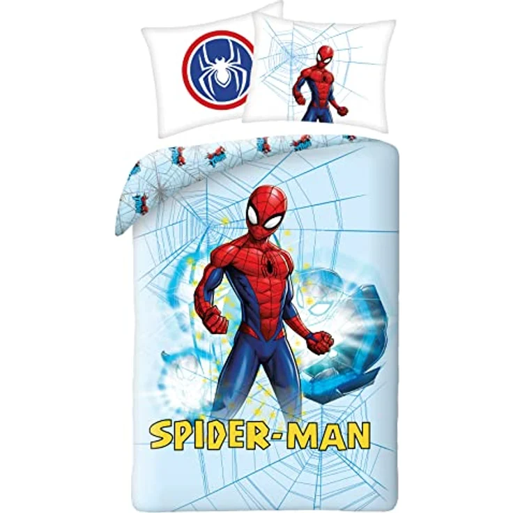 Halantex Spiderman Bett Set Baumwolle Bettbezug 140x200cm Und Kissenbezug 70x90cm Original…