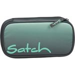 satch Schlamperbox extra groß inkl. Trennfach Reißverschlussfach Stiftehalter Geodreieck Sichtfenster für Stundenplan Gradient Mint - Anthrazit