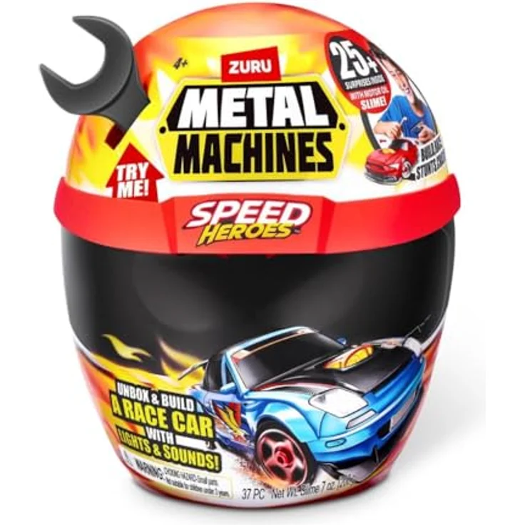 Zuru Metal Machines Speed Heroes, Metall Maschinen Helm Spielset mit 2 Autos und 20 Überraschungen, inklusive Lichtern und Geräuschen – Bild 1