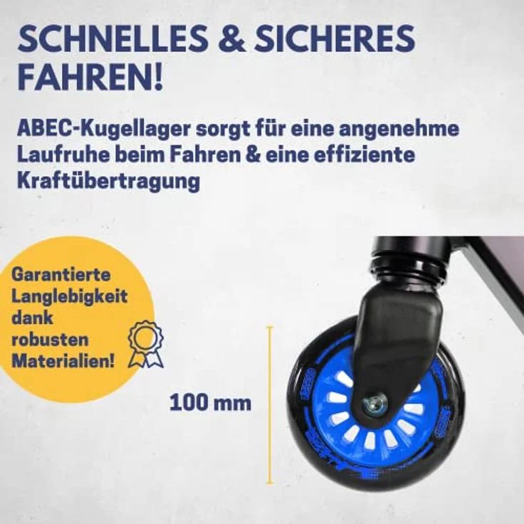 Best Sporting Scooter Erwachsene, Trick-Roller aus Aluminum, schwarz - blau, Stunt-Scooter mit 360-Grad-Lenkung – Bild 4