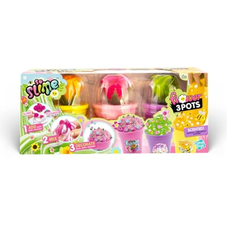 Canal Toys So Slime Slime Flower 3er Set, 3 Duftschleim Töpfe mit Farbblumen, 6 Deko-Beutel und 3 Charms, Kreativ-Set für Kinder ab 6 Jahren – Bild 2