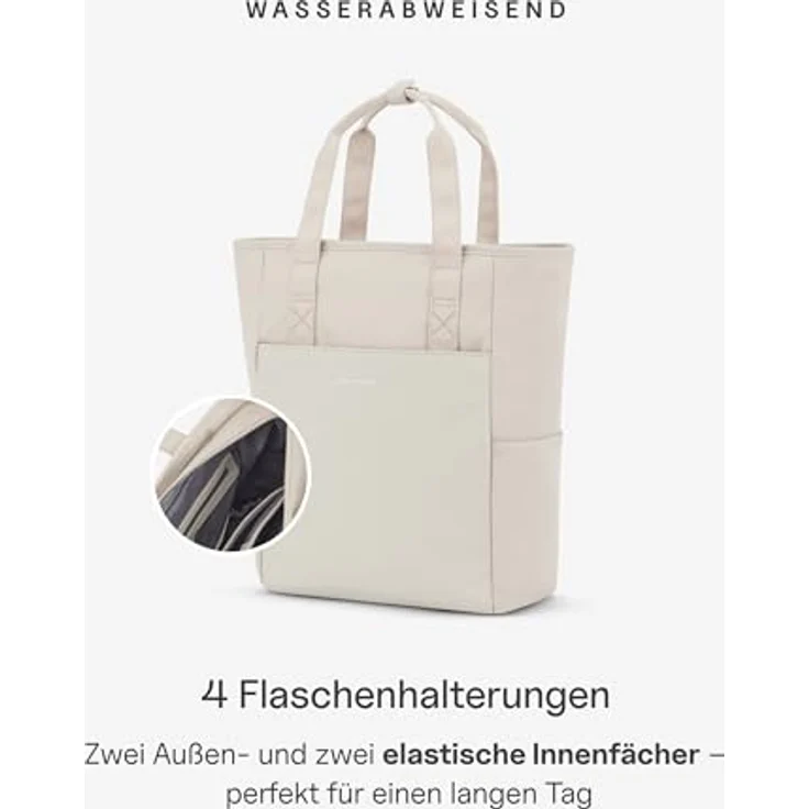 Kapten & Son Lindby Wickelrucksack, 41 cm, beige, aus 100% PET mit praktischem Design und kompakter Größe (35 cm x 14 cm). – Bild 5