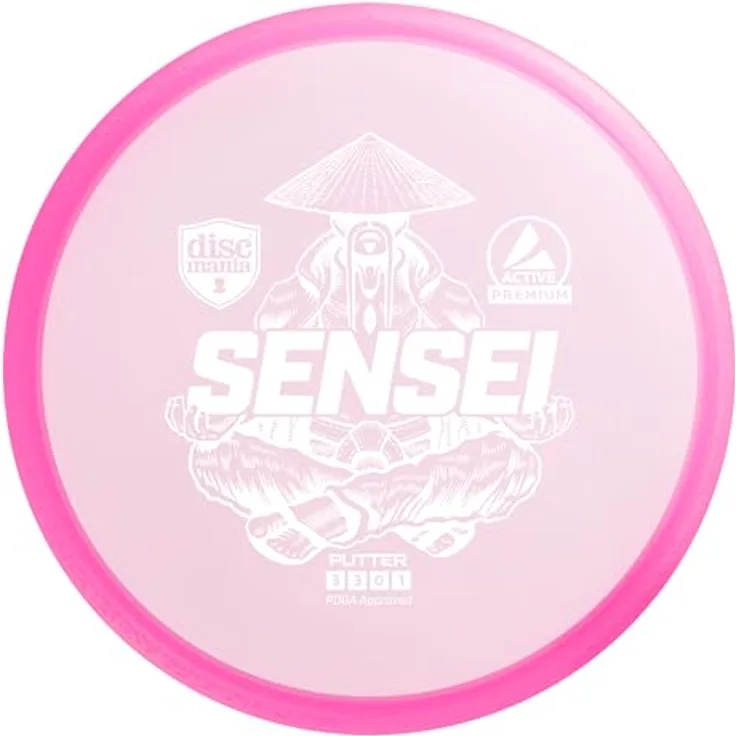 Discmania Active Premium Sensei, Putter mit niedrigem Profil für Annäherungsschläge und Putts, transparent