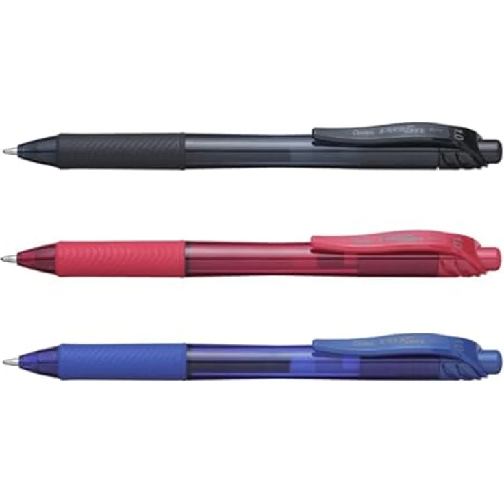 Pentel EnerGel BL 110, Gel-Tintenroller mit Druckmechanik, 0,50 mm Strichstärke, schnell trocknende Tinte, rot, 12 Stück – Bild 6