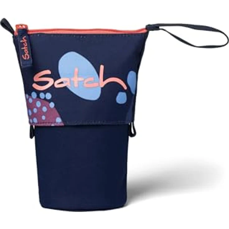 satch Pencil Slider extra groß inkl. Trennfach Reißverschlussfach Stiftehalter Geodreieck Sichtfenster für Stundenplan Coral Reef - Dunkelblau – Bild 1