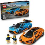 LEGO Speed Champions 77238, Lamborghini Revuelto und Huracán STO, 607-teiliges Set für 10+, detailgetreue Modelle in Miniaturformat