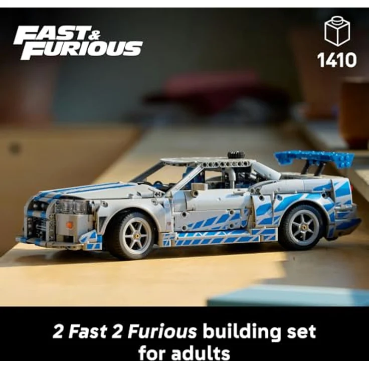 LEGO Technic 42210, 2 Fast 2 Furious Nissan Skyline GT-R (R34) Flitzer Bausatz, 1.410 Teile, mit Driftfunktion und 6-Zylinder-Motor, Mehrfarbig – Bild 4