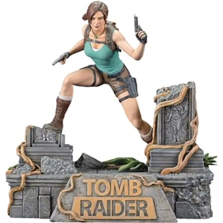 Dark Horse Deluxe Tomb Raider: Lara Croft PVC Statue, 23,4 cm hoch, mit austauschbaren Armen (Pistole und Kletteraxt)