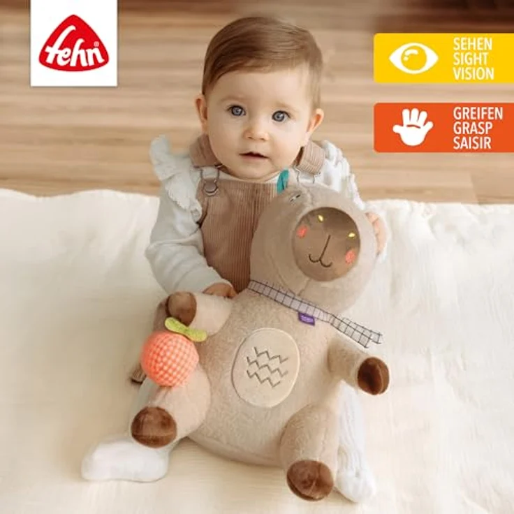Fehn Capybara Kuscheltier XL, Plüschtier für Babys ab 0 Monaten, Sicherheitsgeprüft, mehrfarbig – Bild 2