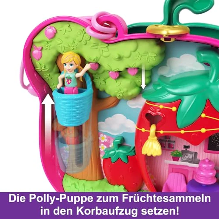 Mattel POP Erdbeer-Schatulle, Sammelfigur mit Garten-Spielplatz, 2 Puppen und 12 Accessoires – Bild 5