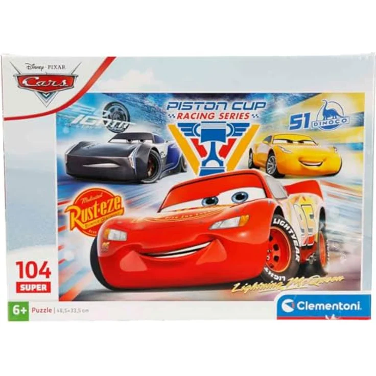 Clementoni Cars Puzzle, 104 Teile, für Kinder 6-8 Jahre, Cartoon-Motiv, Made in Italy, 25047 – Bild 3