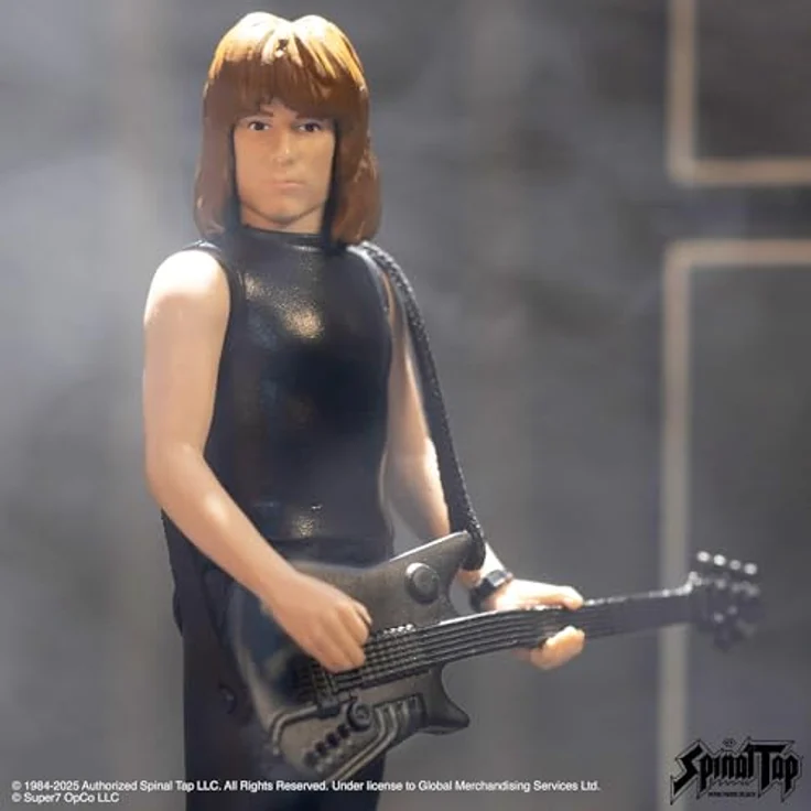 Super7 Spinal Tap Reaktionsfiguren Wave 02 - Nigel Tufnel, Actionfigur 9,5 cm mit schwarzem Gitarrenzubehör, None More Black – Bild 5