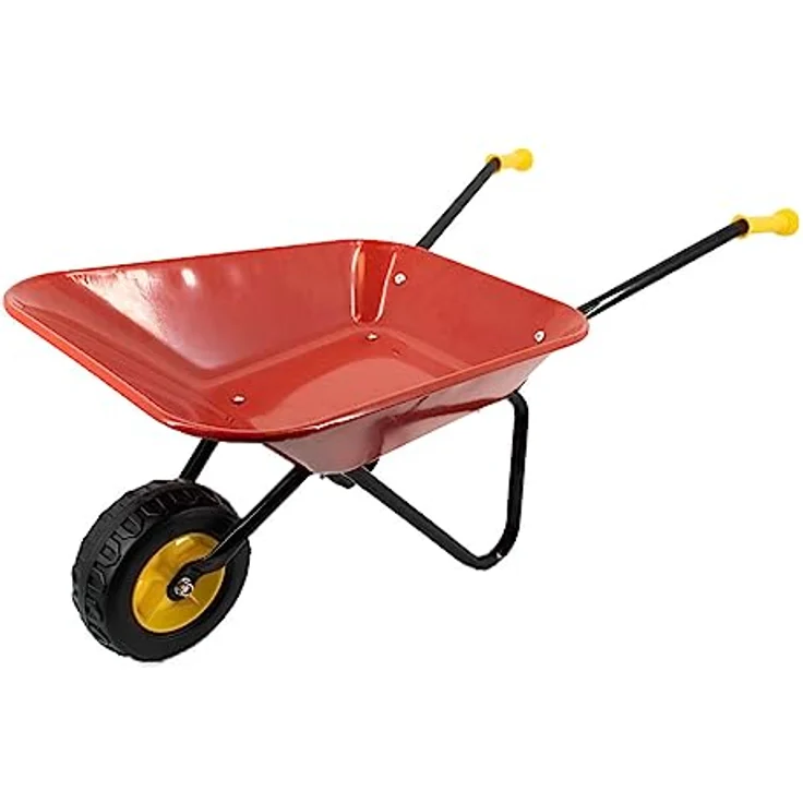 REKORD Kinderschubkarre (Metall) - Rot - Ergonomische Kunststoffgriffe, Traglast 20kg, für Kinder ab 3 Jahren – Bild 1